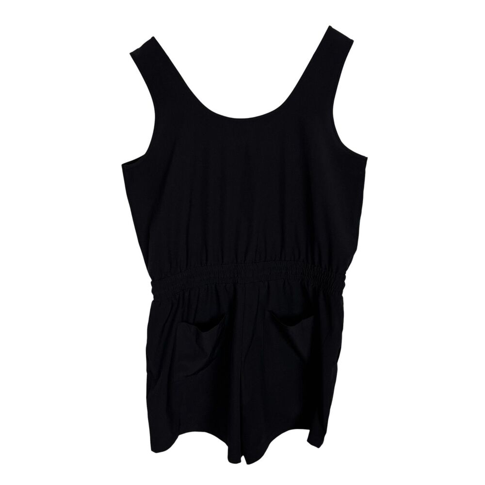 Lou & Grey Black Athleisure Romper Women's Large Pockets